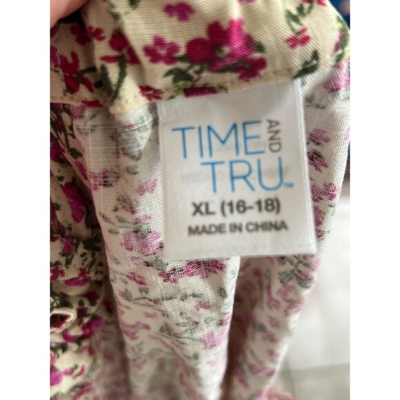 Time And Tru Floral Sleeveless Tank Top Size XL - Picture 6 of 6